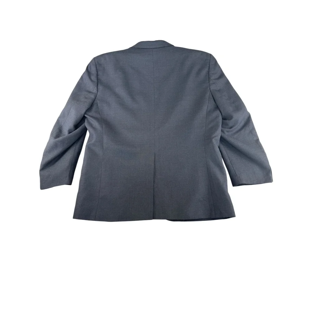 Saddlebred Mens Suit Jacket Blazer Charcoal Gray 44S 2 Button Lined Professional
